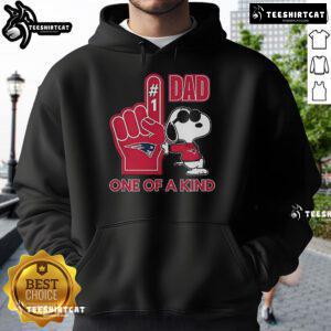 Alt Text: Unique Happy Snoopy New England Patriot 1 DAD hoodie, showcasing a fun design for proud Patriots fans.