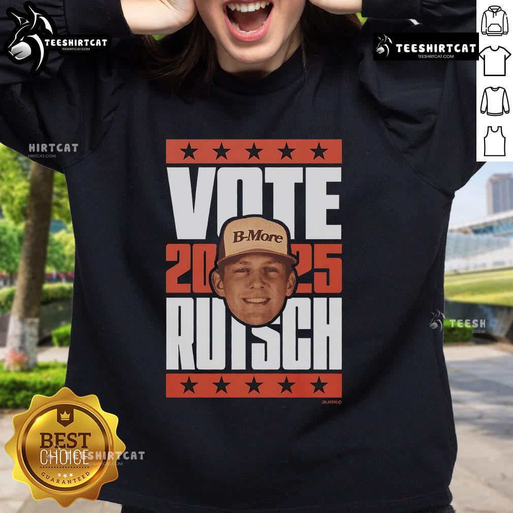 Adley Rutschman 2025 Vote sweatshirt featuring a stylish design, perfect for fans supporting the baseball star.