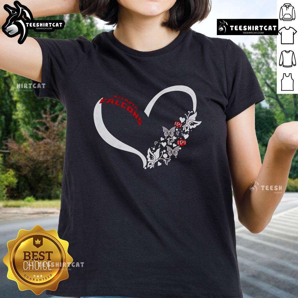 Atlanta Falcons NFL ladies tee featuring a playful 'Nice Butterflies in My Stomach' design for passionate fans.