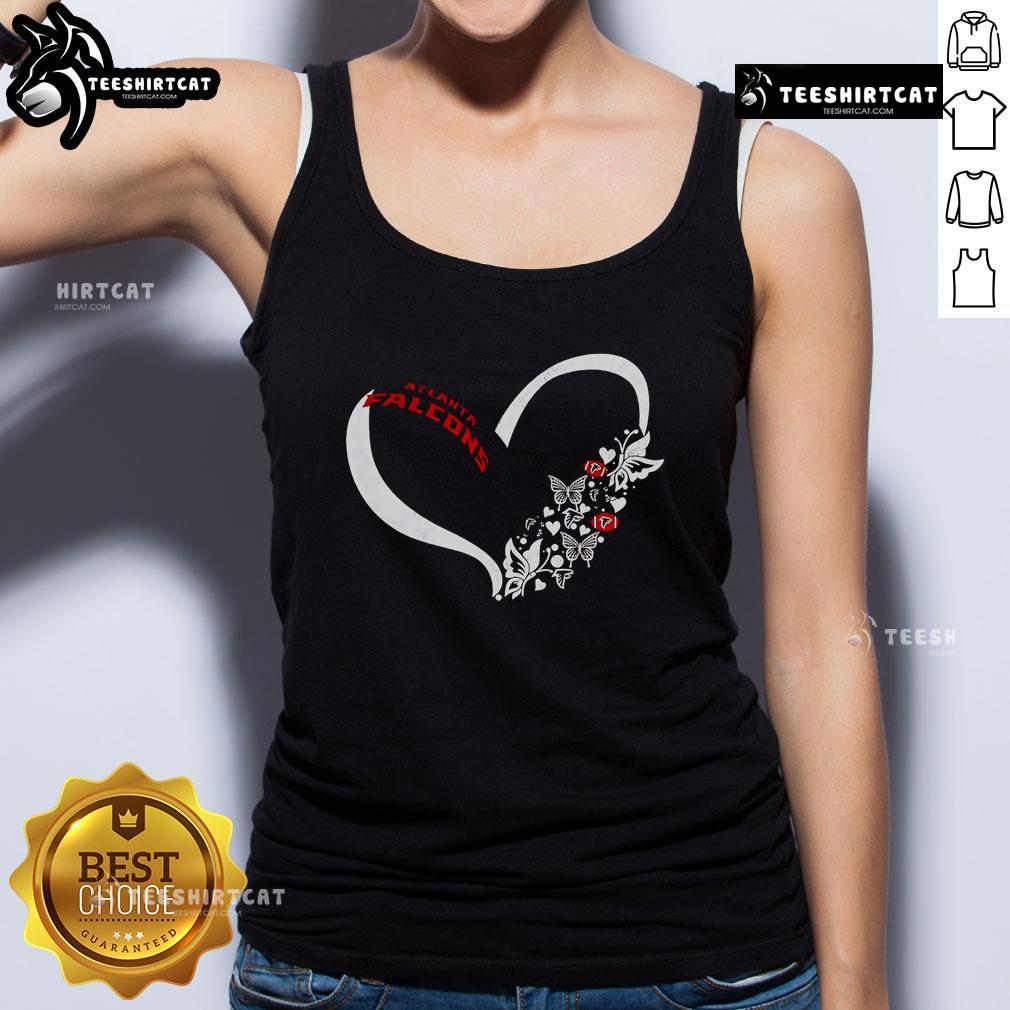 Stylish Atlanta Falcons NFL tank top featuring a fun 'Nice Butterflies in My Stomach' graphic design.