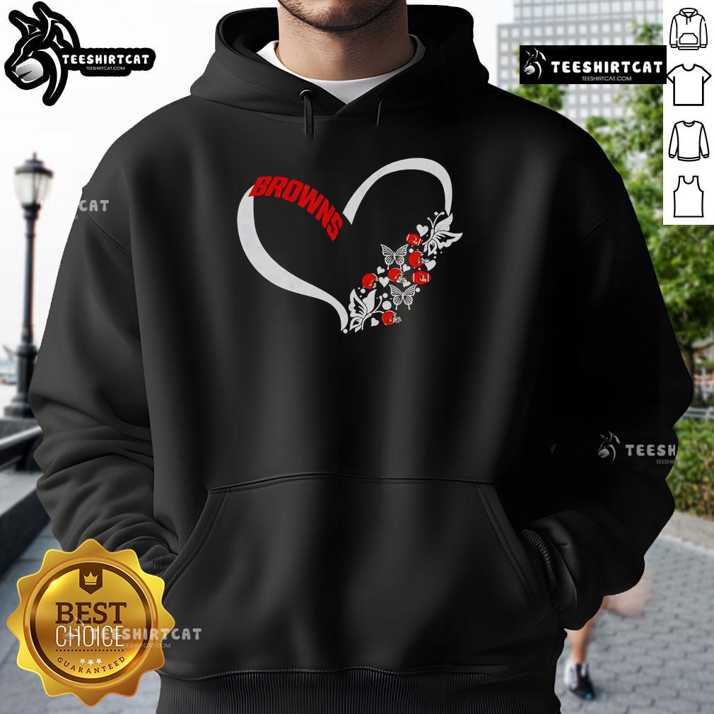 Alt Text: Cleveland Browns NFL hoodie featuring Nice Butterflies in My Stomach design, perfect for fans and cozy wear.