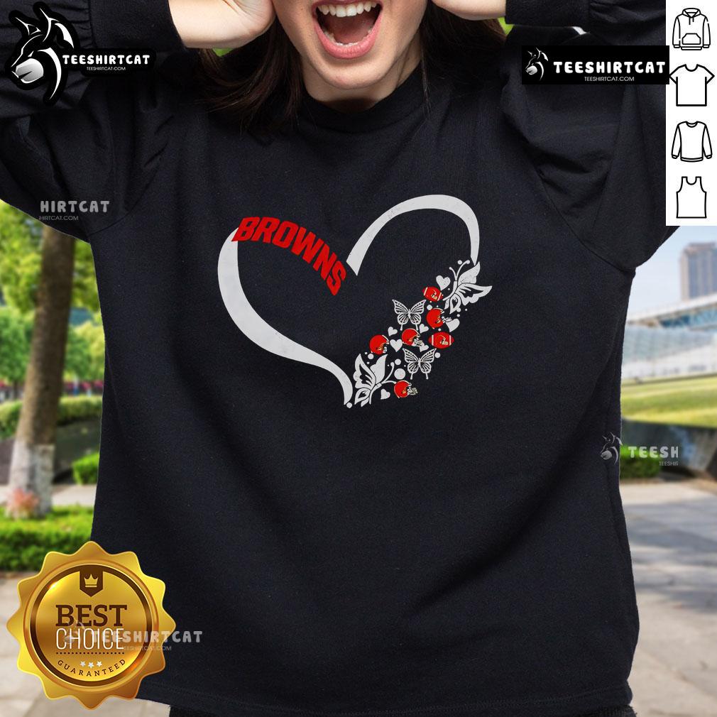 Cozy Cleveland Browns NFL sweatshirt featuring 'Nice Butterflies In My Stomach' design, perfect for fans and game day wear.