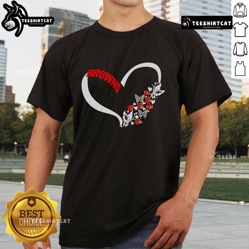 Nice Butterflies In My Stomach Cleveland Browns NFL T-Shirt featuring a vibrant design for football fans.