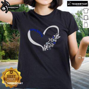 Dallas Cowboys NFL ladies tee featuring a fun 'Nice Butterflies in My Stomach' graphic design.