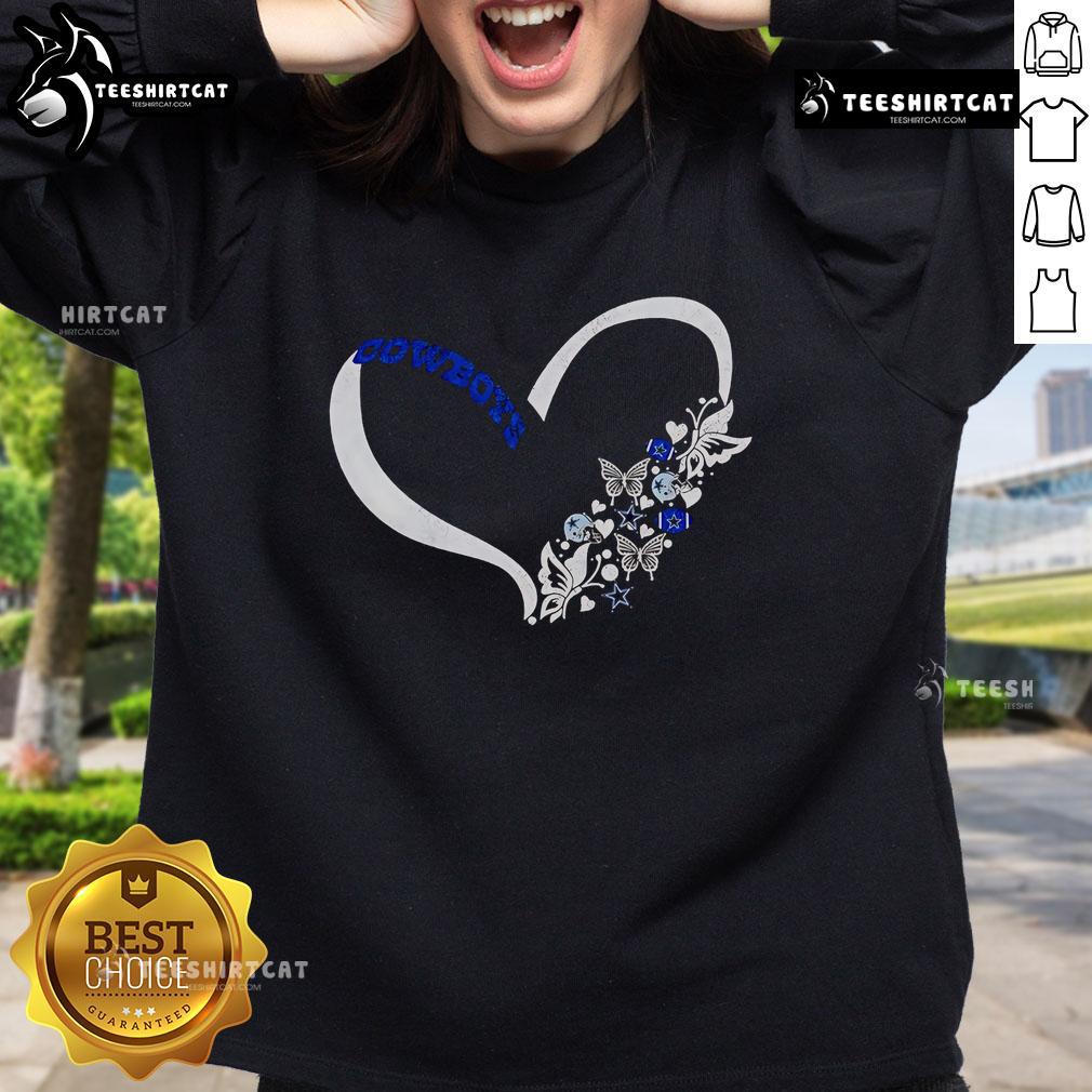 Cozy Dallas Cowboys NFL sweatshirt featuring 'Nice Butterflies In My Stomach' design, perfect for fans and casual wear.