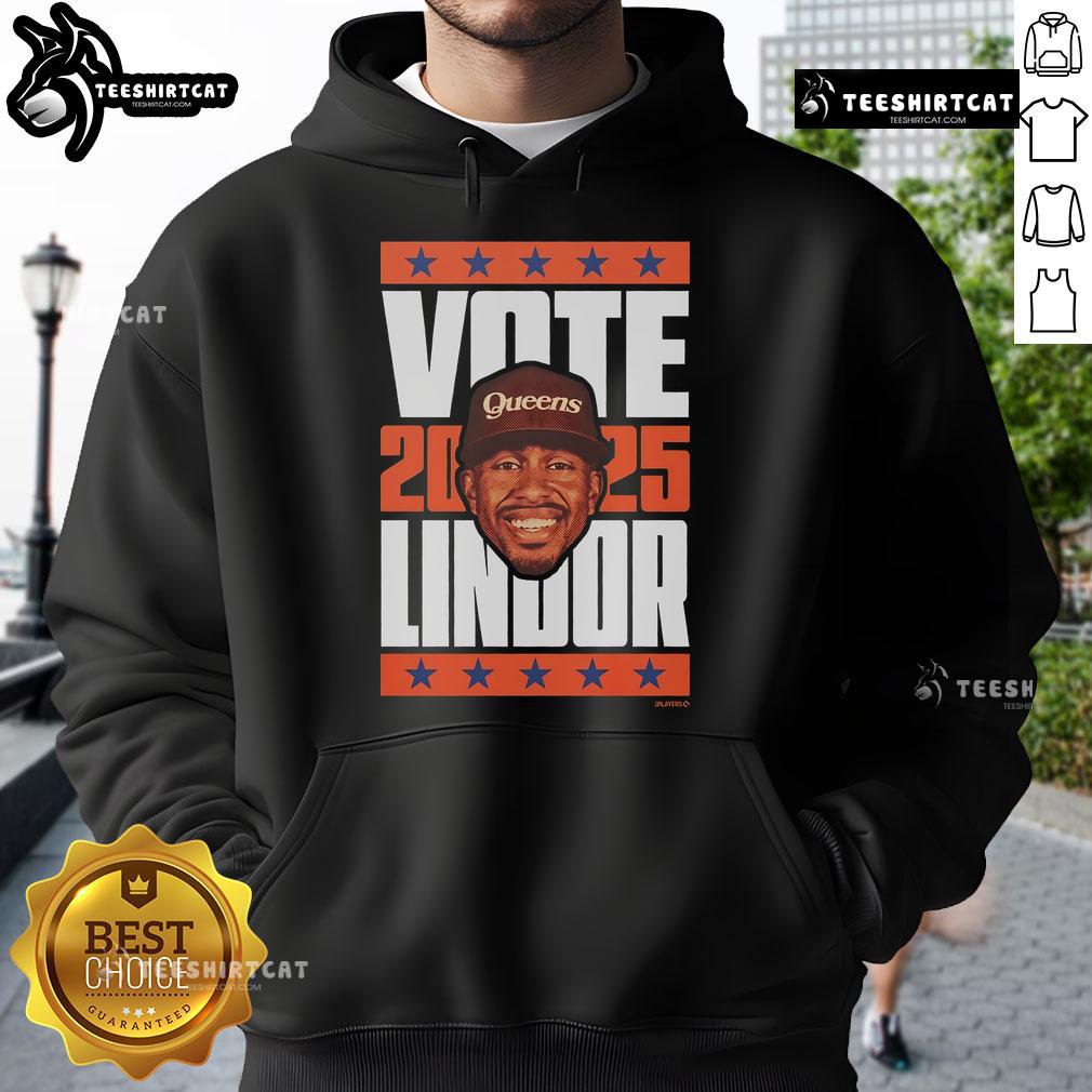 Nice Francisco Lindor 2025 Vote Hoodie featuring vibrant graphics promoting Lindors campaign for 2025.