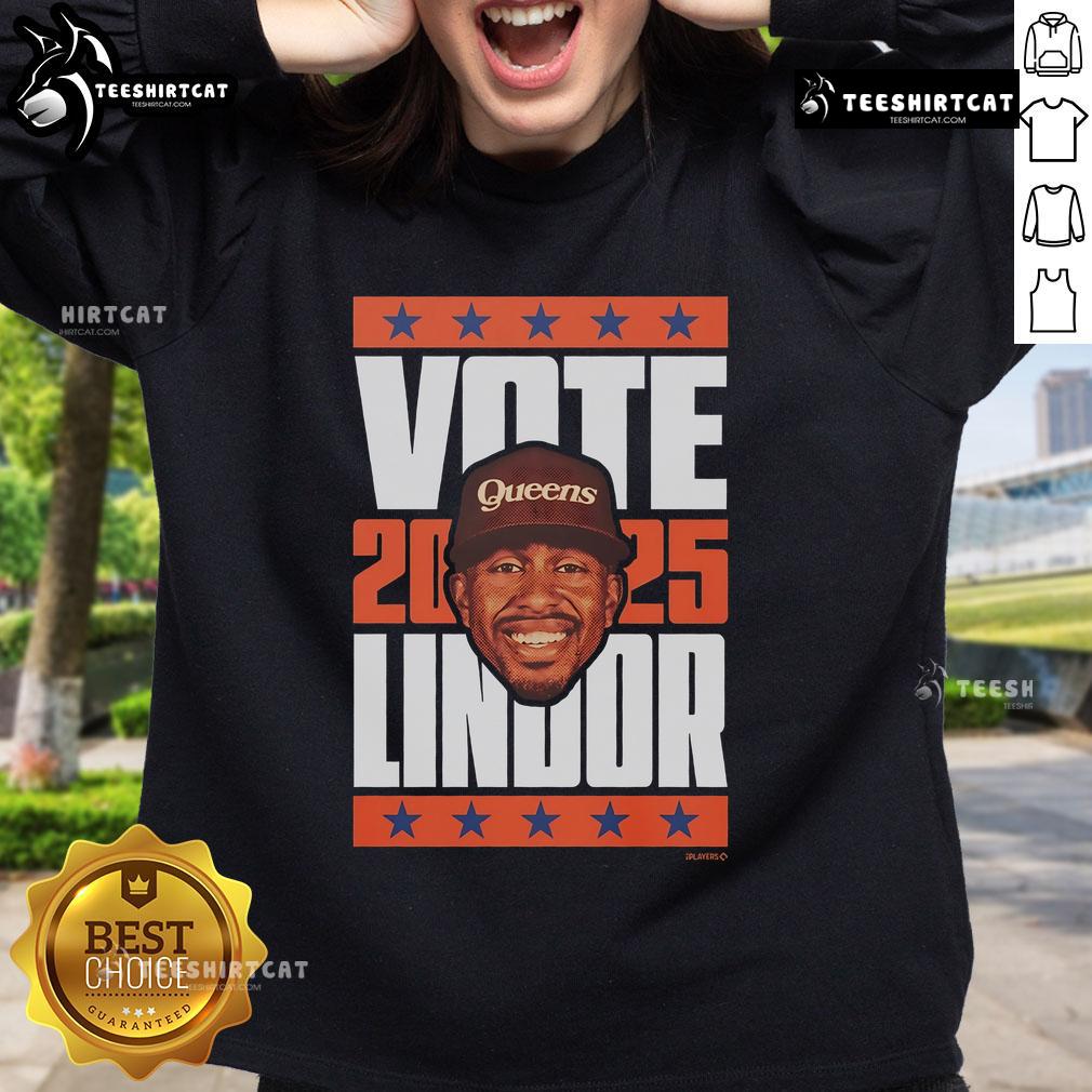 Alt Text: Nice Francisco Lindor 2025 Vote Sweatshirt featuring bold graphics and vibrant colors for baseball fans.