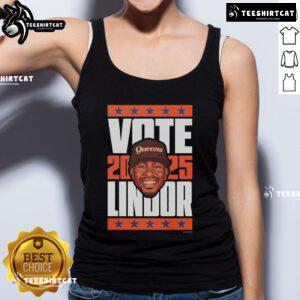 Nice Francisco Lindor 2025 Vote Tank Top featuring vibrant design and bold text promoting the upcoming election.