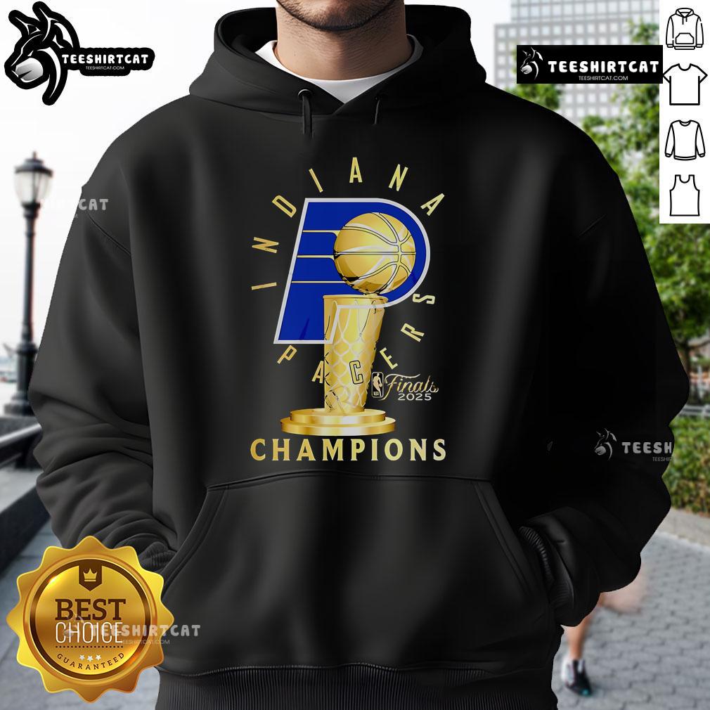 2025 NBA Finals Champions limited hoodie featuring Nice Indiana Pacers logo, perfect for fans celebrating the victory.