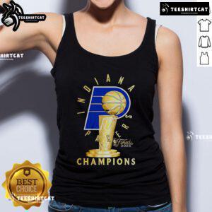 2025 NBA Finals Champions limited tank top featuring Indiana Pacers logo and vibrant design, perfect for fans.