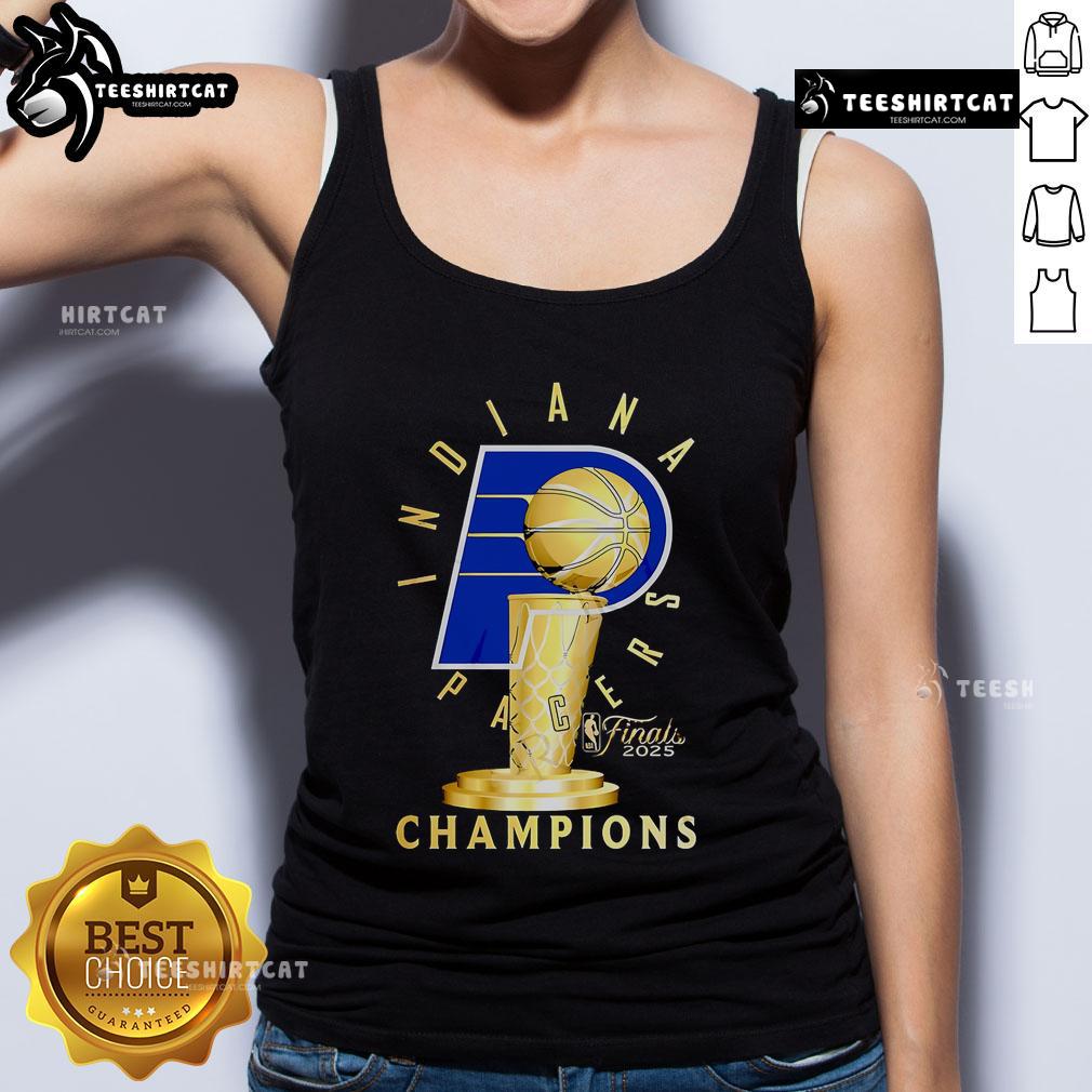 2025 NBA Finals Champions limited tank top featuring Indiana Pacers logo and vibrant design, perfect for fans.