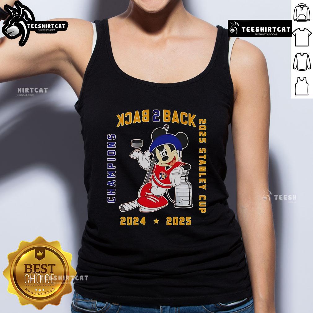 Nice Mickey Florida Panthers Back-to-Back 2025 Stanley Cup Champions tank top featuring vibrant team graphics.