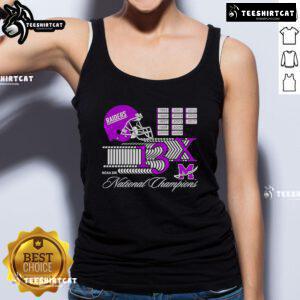 Nice Mount Union Purple Raiders NCAA DIII National Champions helmet logo tank top for fans and athletes.