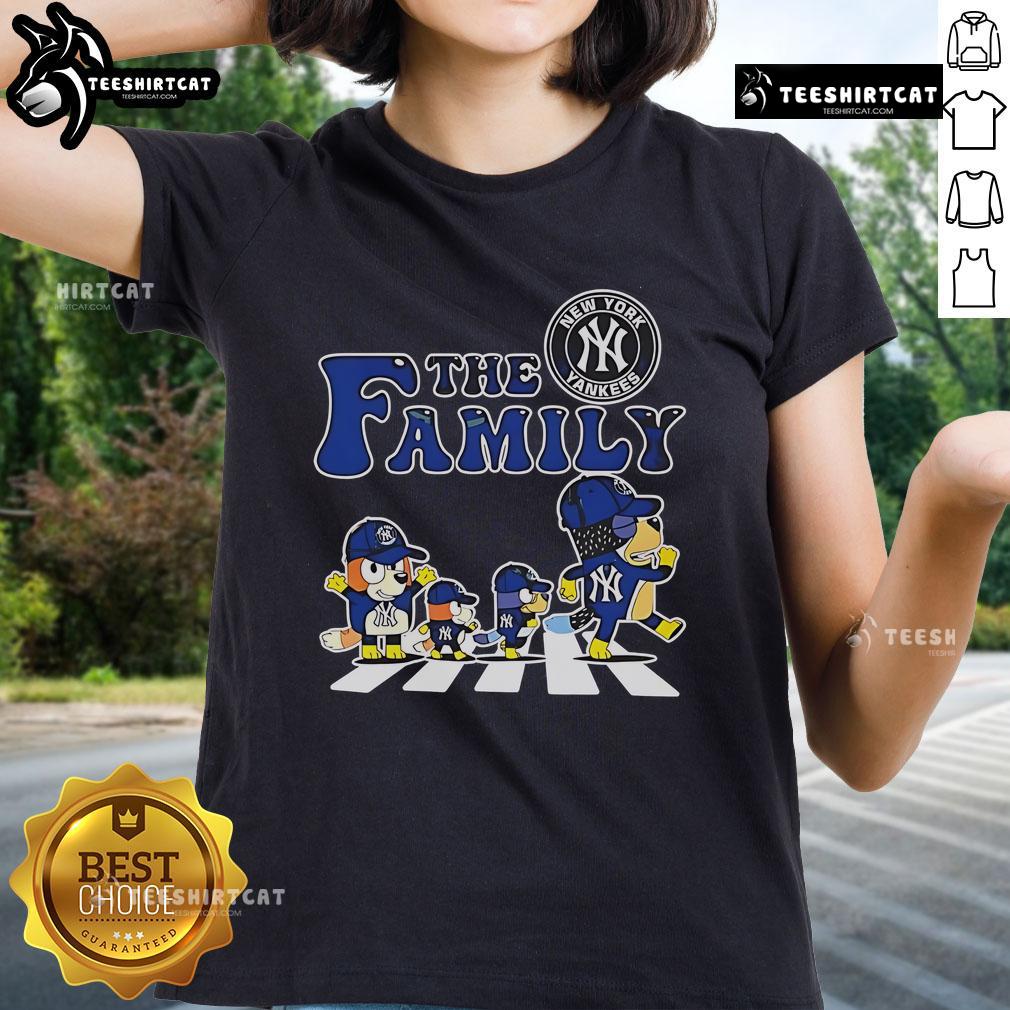 Nice The Family Bluey New York Yankees Abbey Road ladies tee featuring a stylish graphic design for fans.
