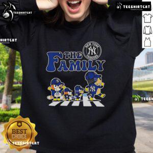 Family wearing Nice The Family Bluey New York Yankees Abbey Road sweatshirt, showcasing a stylish and fun design.