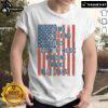 Alt Text: Official American Life T-Shirt featuring a patriotic USA flag camo design, perfect for camping and bonfires.