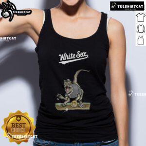 Official Chicago White Sox Tiny Turnip Velociraptor Tank Top featuring a fun dinosaur design for fans and collectors.