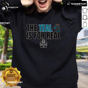 Official Coastal Carolina Baseball 'The Teal Is For Real' sweatshirt featuring team logo and vibrant teal color.