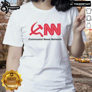 Official Communist News Network Ladies Tee featuring bold graphic design, perfect for casual wear and expressing activism.