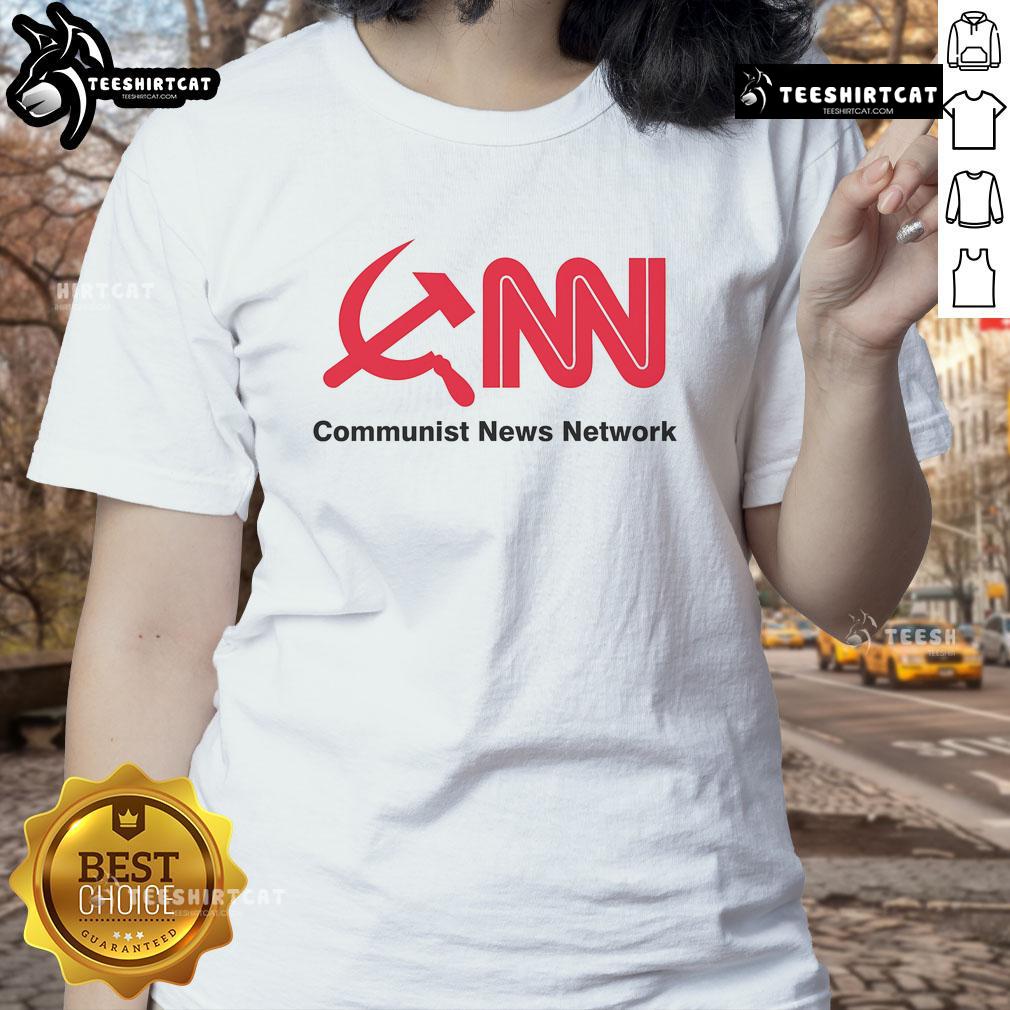 Official Communist News Network Ladies Tee featuring bold graphic design, perfect for casual wear and expressing activism.
