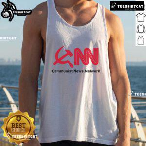 Official Communist News Network tank top featuring bold logo design, perfect for supporters of communist ideals and fashion.