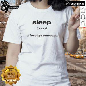 Official Connor Tomlinson Sleep A Foreign Concept Ladies Tee featuring a stylish design for trendy women.