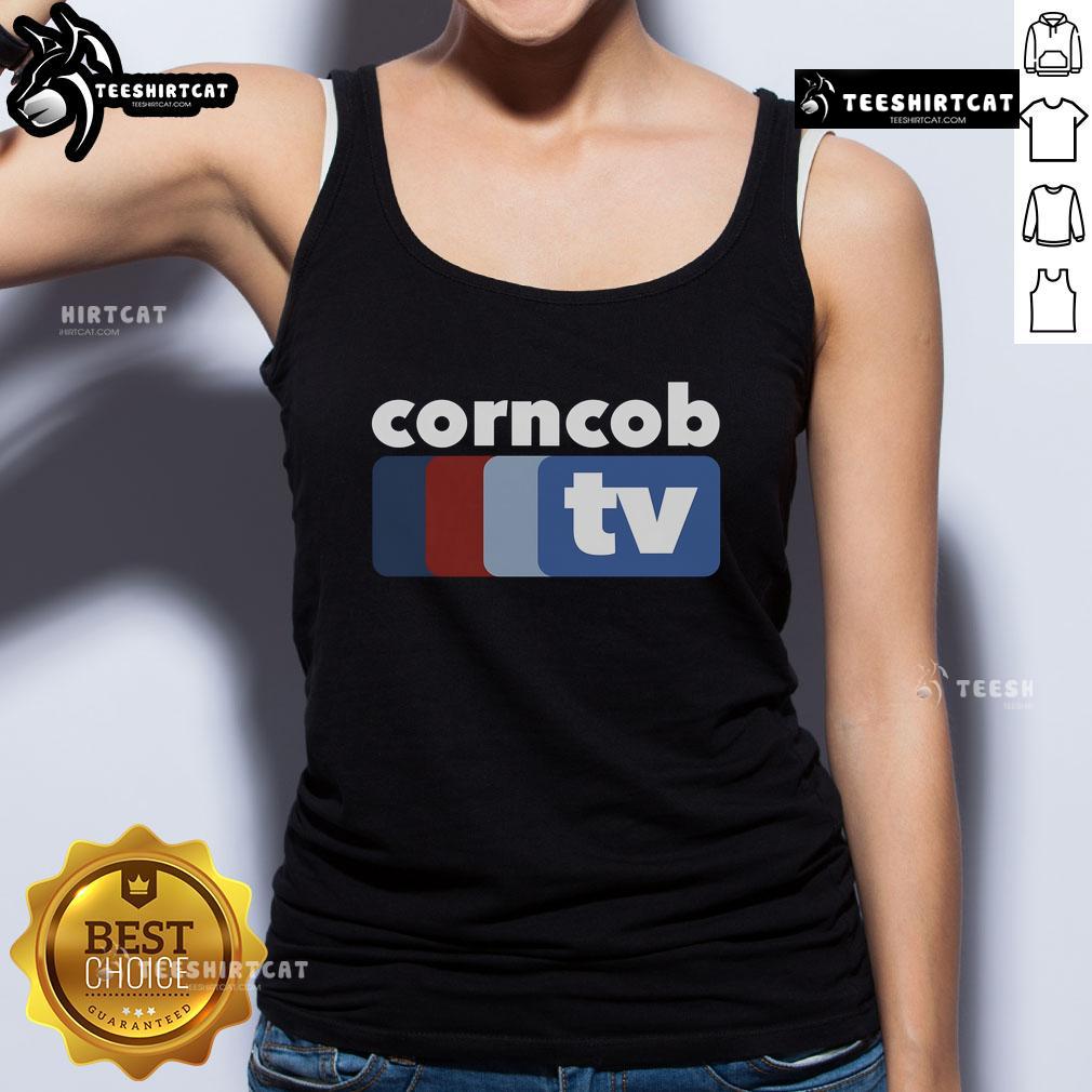 Official Corncob TV Tank Top featuring a vibrant design, perfect for casual wear and showcasing your love for Corncob TV.