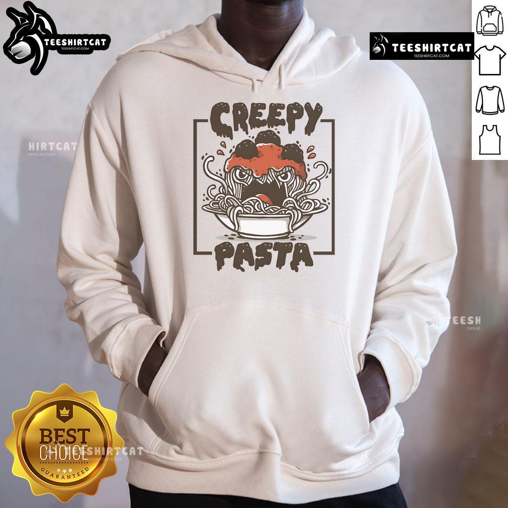 Official Creepy Pasta Funny Pasta Hoodie featuring a playful design perfect for fans of horror and humor. Stylish and comfortable!
