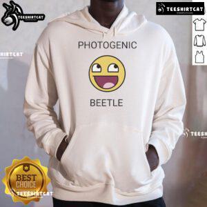 Smiley meme beetle hoodie design featuring a vibrant official face graphic, perfect for casual wear and meme lovers.