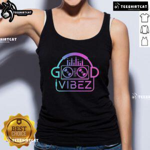 Official Good Vibez DJ Tank Top featuring vibrant graphics, perfect for summer music festivals and casual wear.