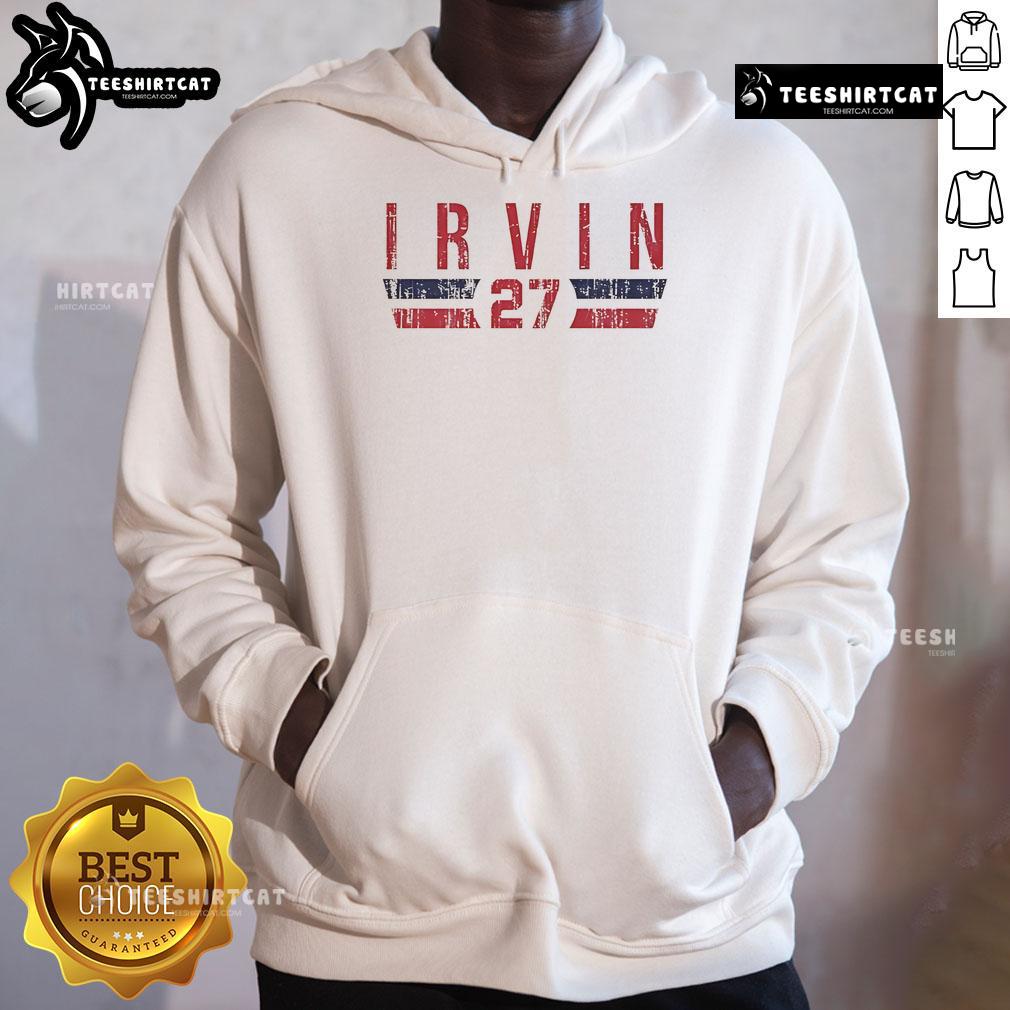 Official Jake Irvin Washington vintage hoodie in navy blue with logo, perfect for fans and collectors.