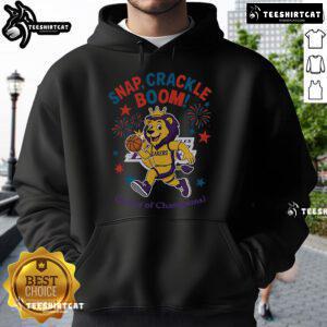 Official Los Angeles Lakers Snap Crackle Boom hoodie for Independence Day, showcasing team pride and championship spirit.