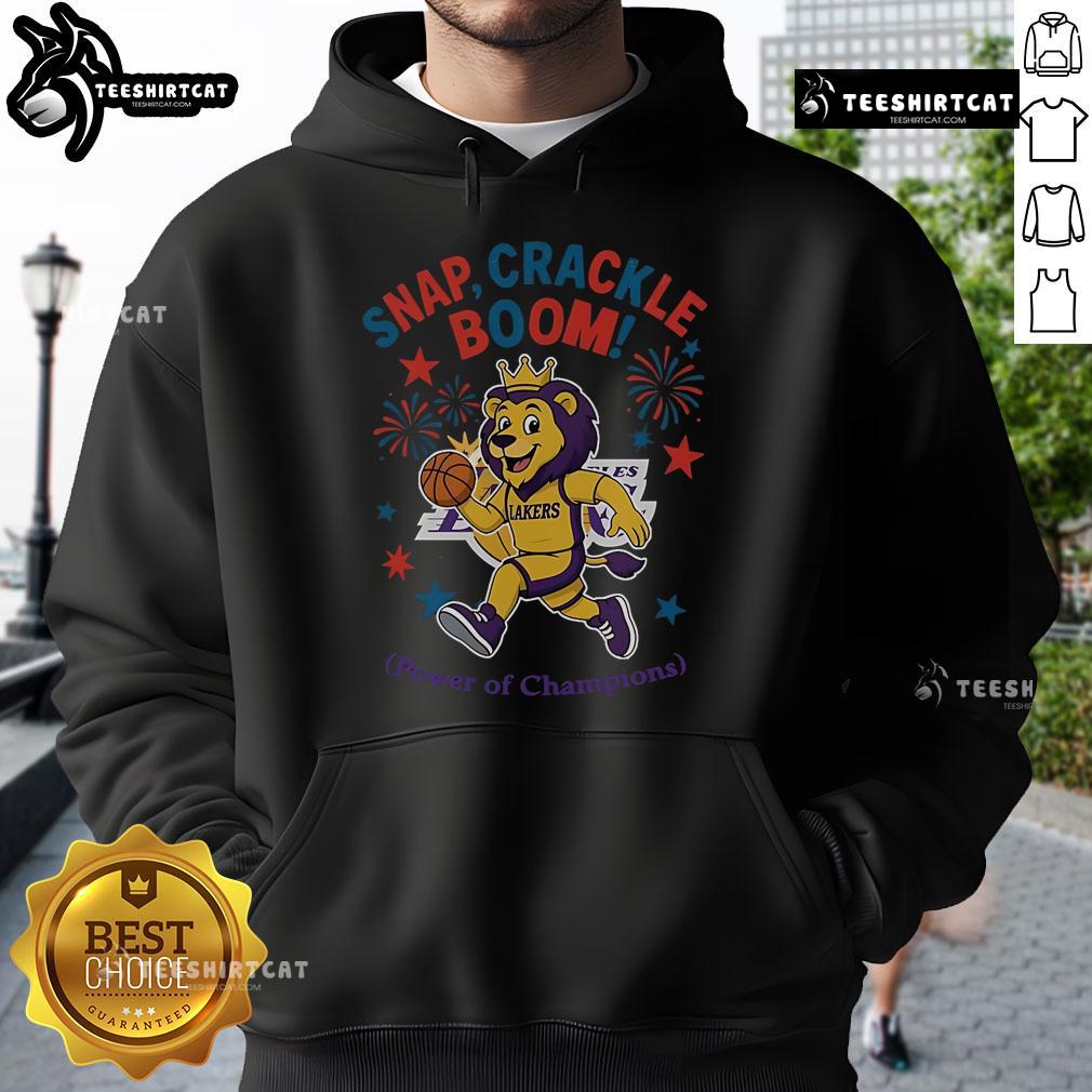 Official Los Angeles Lakers Snap Crackle Boom hoodie for Independence Day, showcasing team pride and championship spirit.