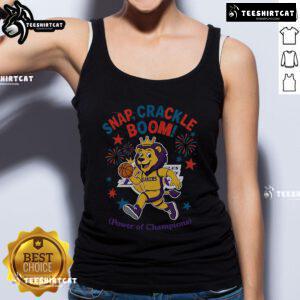 Official Los Angeles Lakers Snap Crackle Boom Independence Day tank top featuring vibrant team colors and logo.