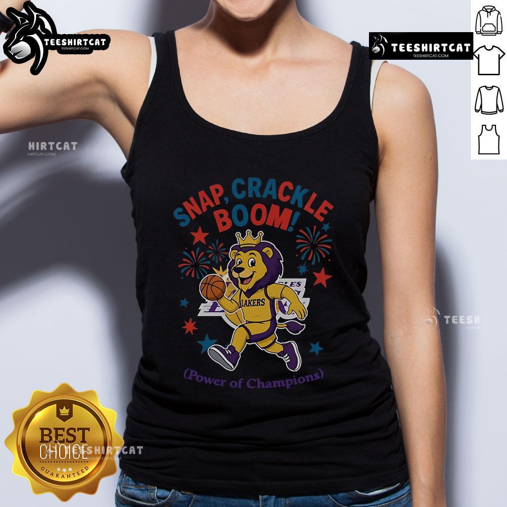 Official Los Angeles Lakers Snap Crackle Boom Independence Day tank top featuring vibrant team colors and logo.