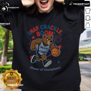 Alt Text: Official Memphis Grizzlies Snap Crackle Boom Independence Day sweatshirt showcasing team spirit and patriotism.