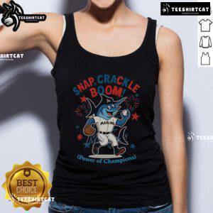 Official Miami Marlins Snap Crackle Boom Independence Day tank top featuring vibrant team colors and festive design.