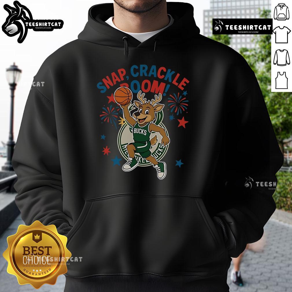 Official Milwaukee Bucks Snap Crackle Boom hoodie for Independence Day, showcasing team spirit and championship pride.