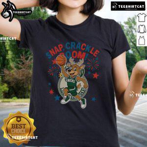 Official Milwaukee Bucks Snap Crackle Boom Independence Day Ladies Tee showcasing team pride and festive spirit.