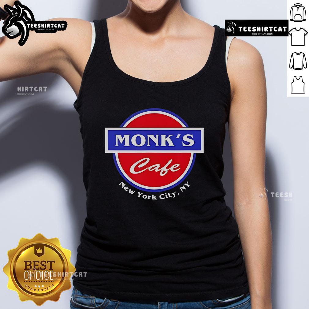 Official Monks Cafe New York City NY tank top featuring unique design and vibrant colors, perfect for fans and casual wear.