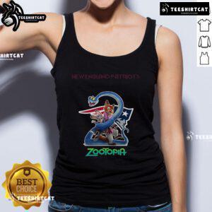 Official New England Patriots Zootopia 2 tank top featuring vibrant graphics and a comfortable fit for fans.