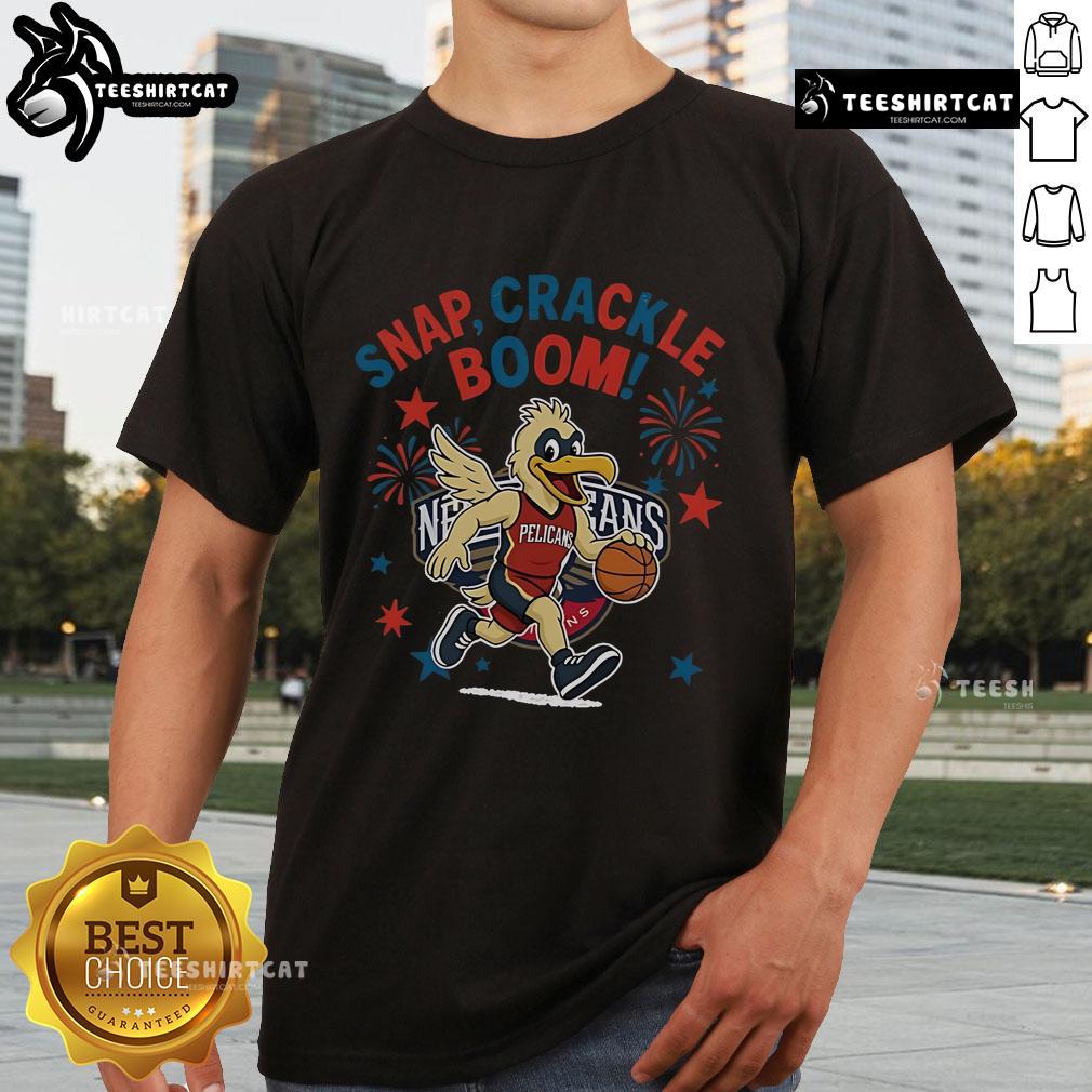 Alt Text: Official New Orleans Pelicans Snap Crackle Boom Independence Day T-Shirt showcasing team spirit and festive design.