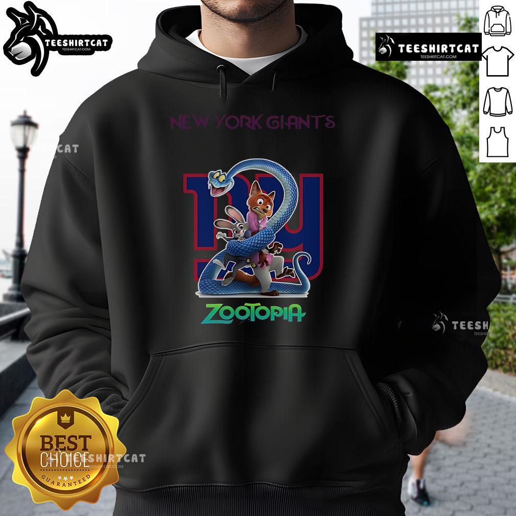 Official New York Giants Zootopia 2 hoodie featuring vibrant designs and team logo, perfect for fans and casual wear.