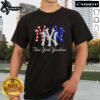 Alt Text: Official New York Yankees red, white, and blue T-shirt featuring the team's logo, perfect for fans and casual wear.