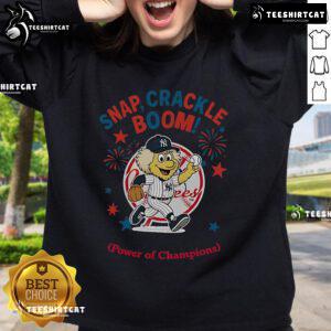 Official New York Yankees Snap Crackle Boom Independence Day sweatshirt showcasing team pride and festive spirit.