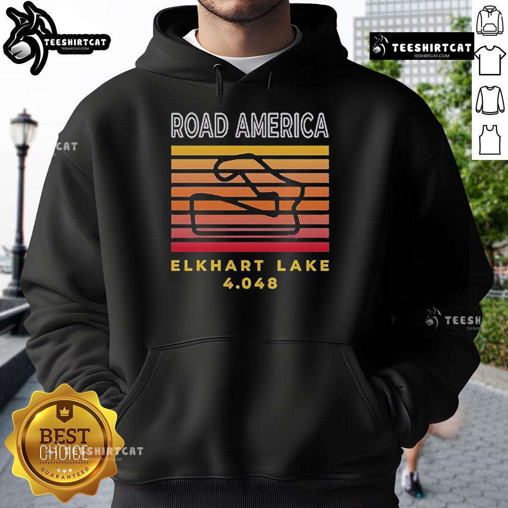 Official Nightfall Road America Elkhart Lake hoodie showcasing a stylish design perfect for motorsport enthusiasts.
