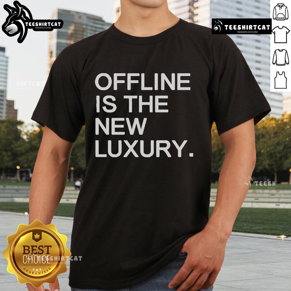 Official Offline Is The New Luxury T-Shirt in black with stylish design, perfect for modern casual wear.