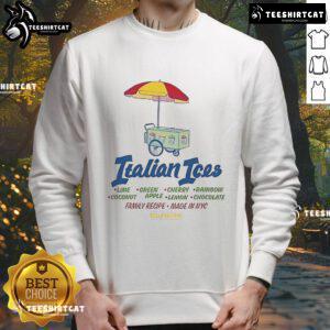 Official Only NY X Deli and Grocery Italian Ices sweatshirt featuring vibrant colors and unique design.