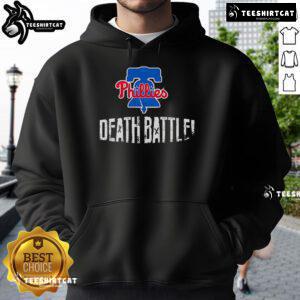 Official Philadelphia Phillies Death Battle Hoodie featuring team colors and logo, perfect for fans and cold weather.