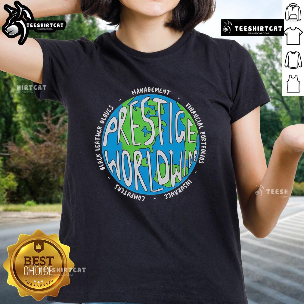 Official Prestige Worldwide Management Ladies Tee in stylish design, perfect for casual wear and showcasing brand loyalty.